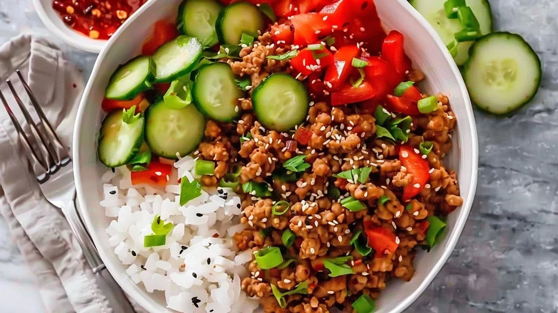 Simple Protein Firecracker Ground Chicken Bowls