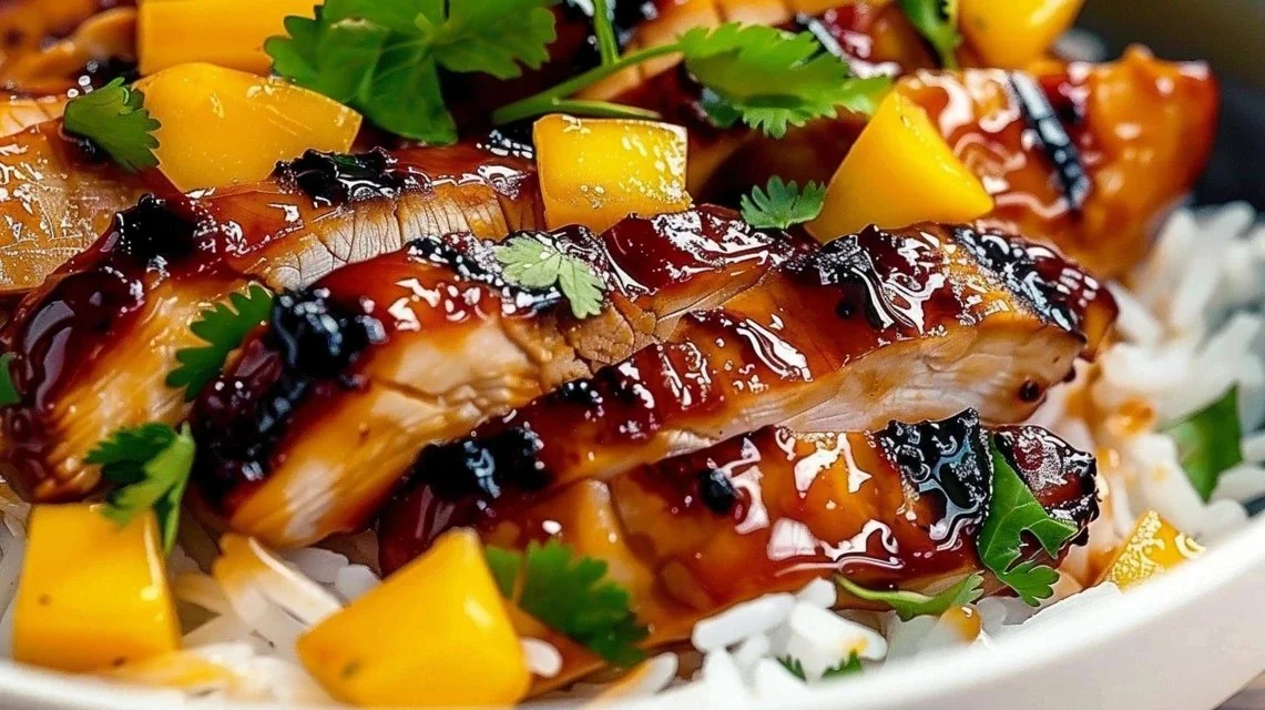 Asian Mango Glazed Chicken Twists