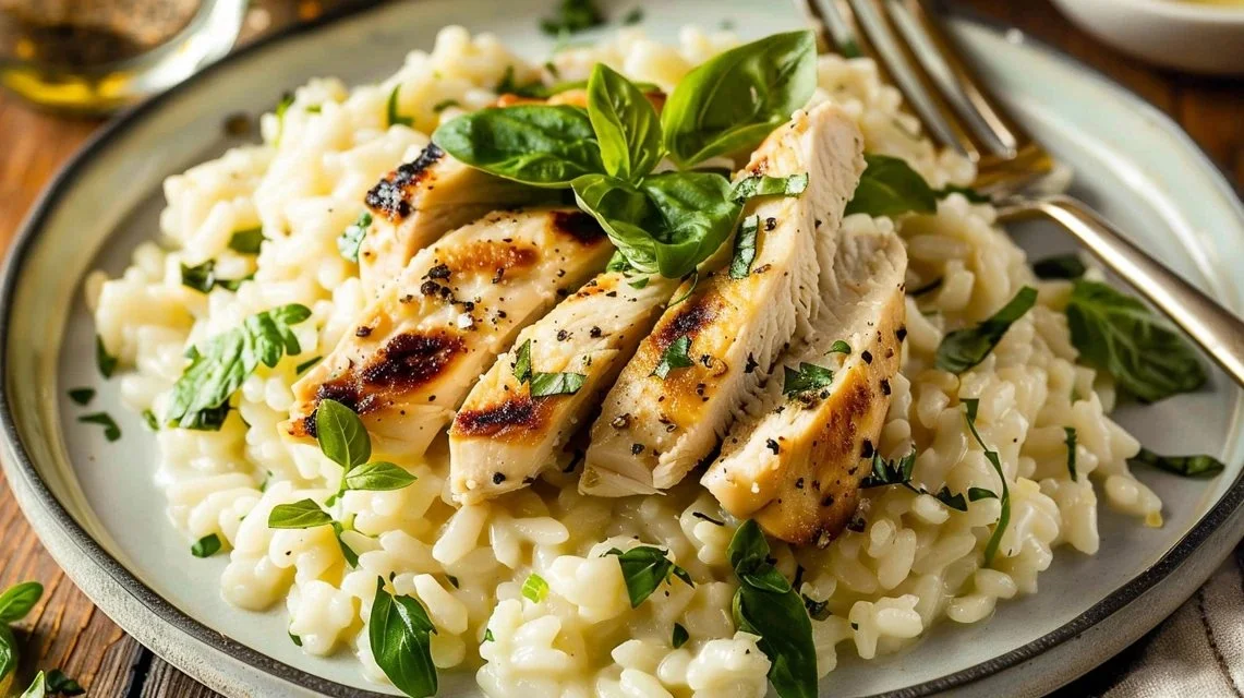 Creamy Garlic Herb Chicken Risotto