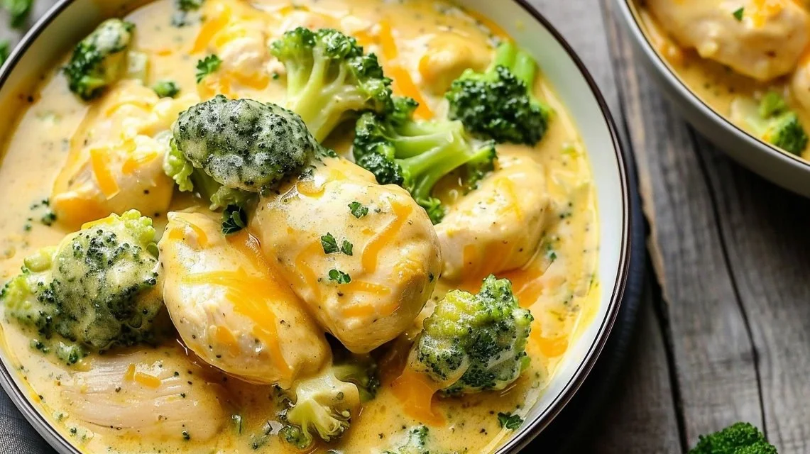 Crockpot Creamy Broccoli Cheddar Chicken for Cozy Nights