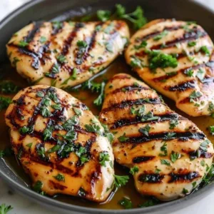 Easy grilled chicken recipe with seasonings and grill marks