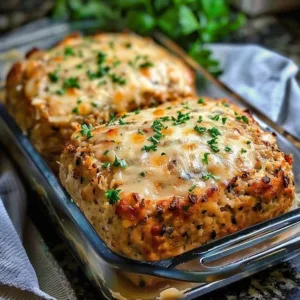 Delicious Garlic Parmesan Chicken Meatloaves cooked to perfection
