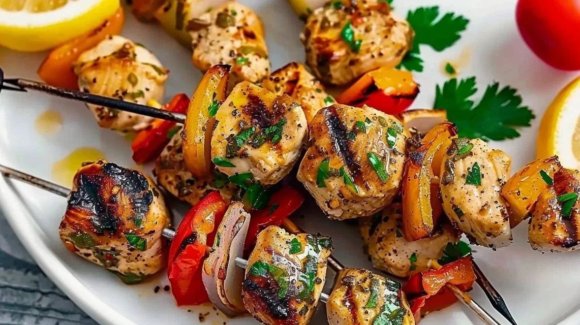 Easy Greek Marinated Chicken Kabobs