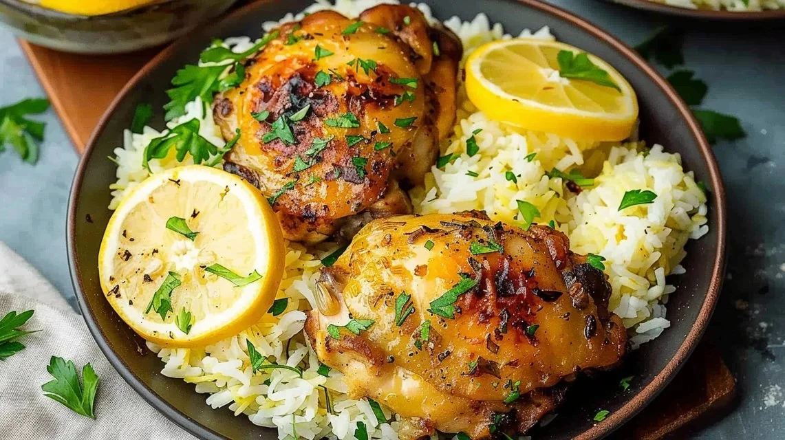 Lemon Chicken Thighs and Rice