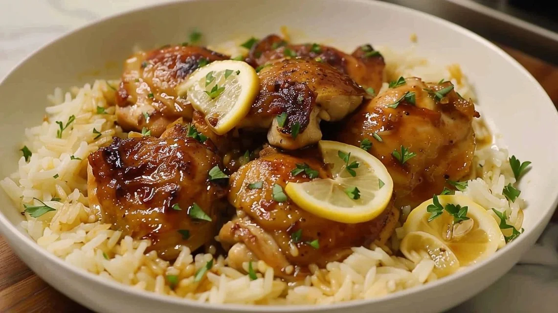Lemon Chicken Thighs and Rice