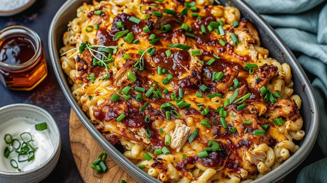 High-Protein Honey BBQ Chicken Mac & Cheese