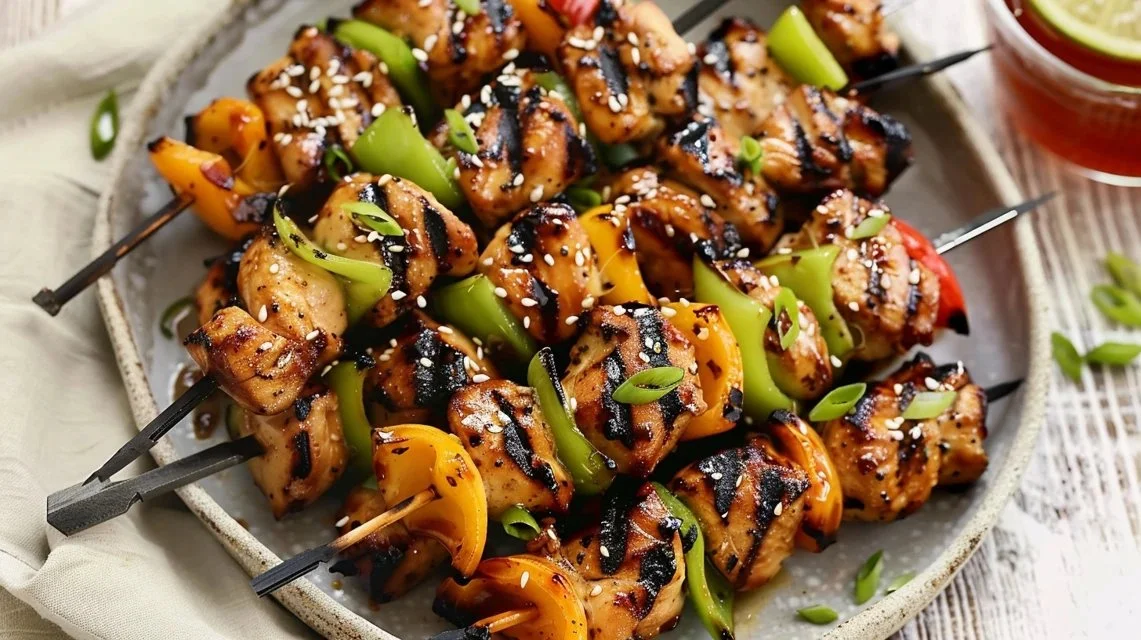 Honey Garlic Asian Chicken Skewers
