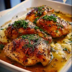 Delicious Morton's Chicken dish served on a plate with herbs and spices
