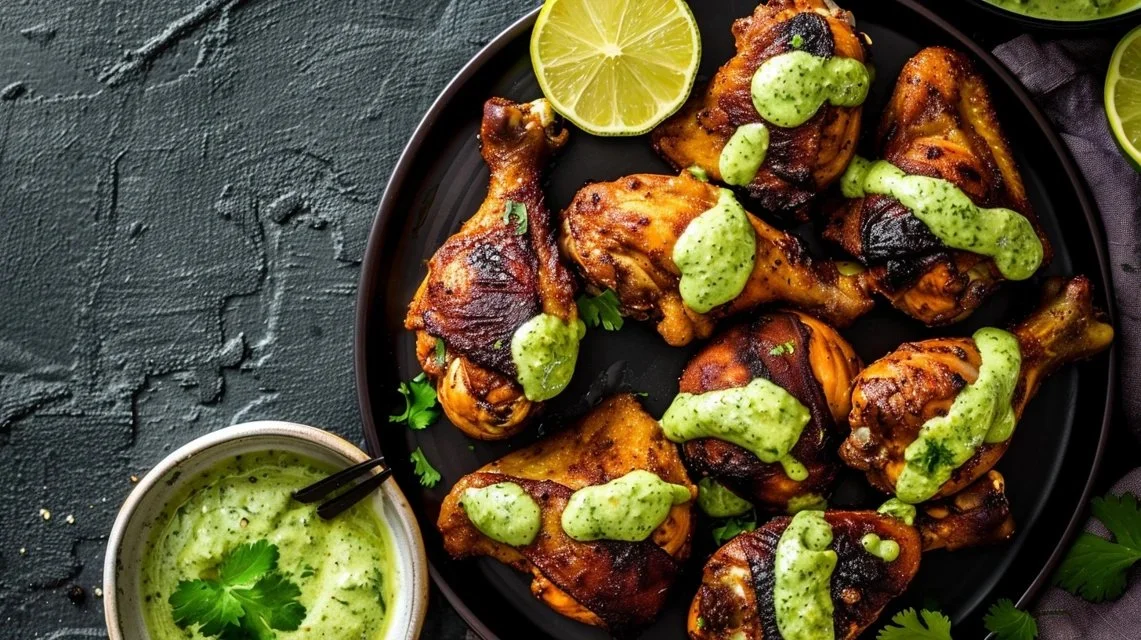 Peruvian Chicken with Green Sauce