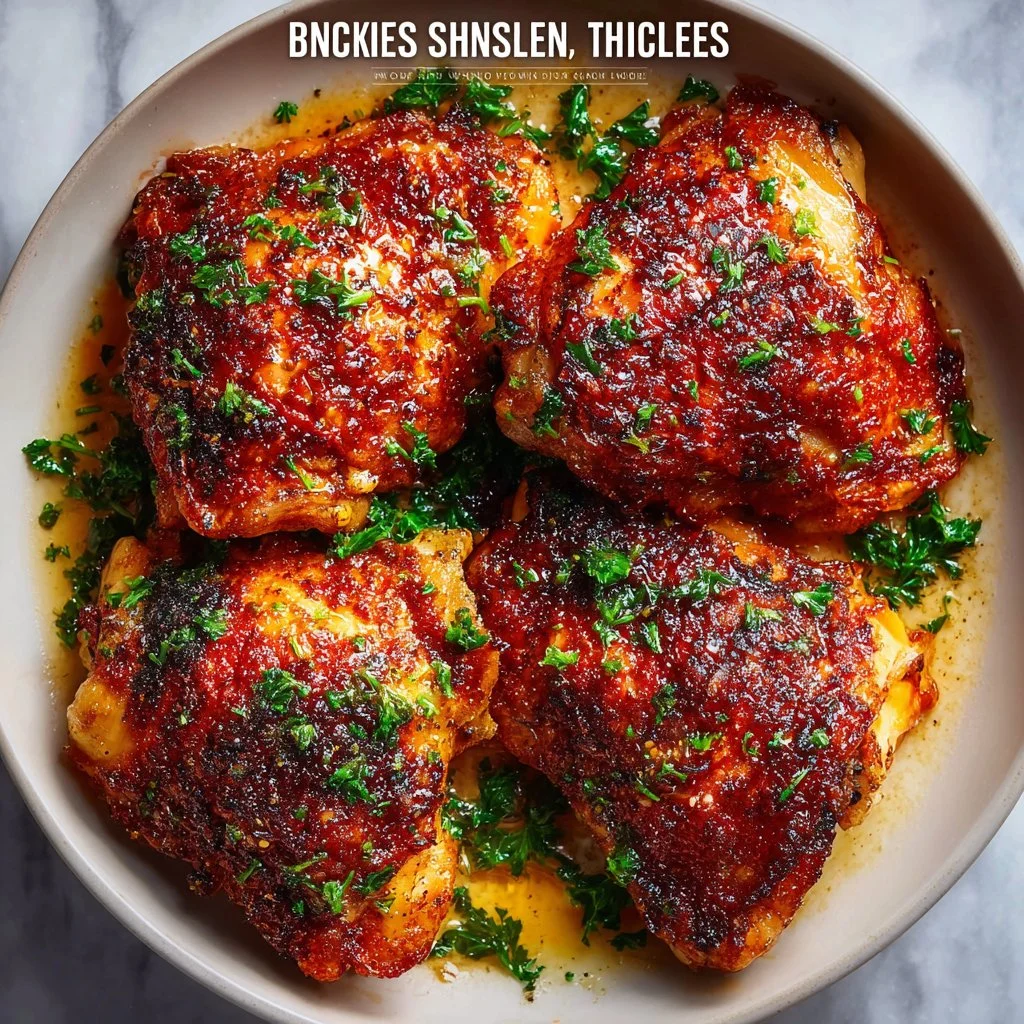Delicious BBQ boneless chicken thighs grilled to perfection