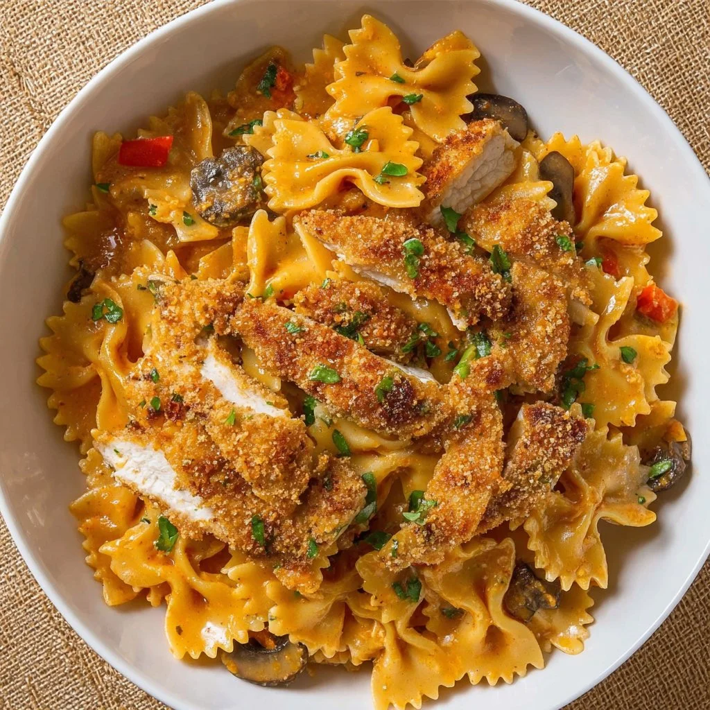 Delicious Cajun Chicken Pasta dinner plate with vibrant colors and flavors.