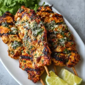 Chili Lime Grilled Chicken garnished with cilantro on a plate