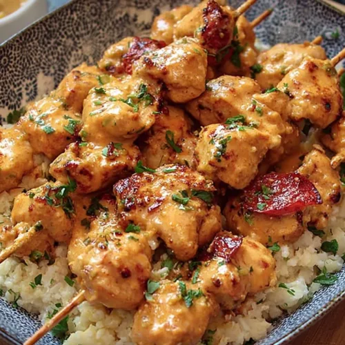 Creamy Paprika Chicken served with rice on a plate