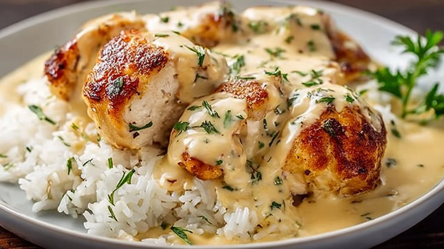 Creamy Smothered Chicken and Rice