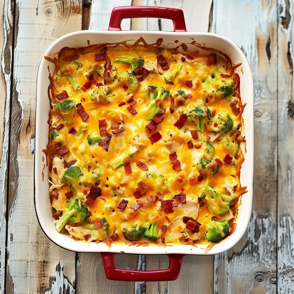 Delicious low carb chicken casserole ready to be served
