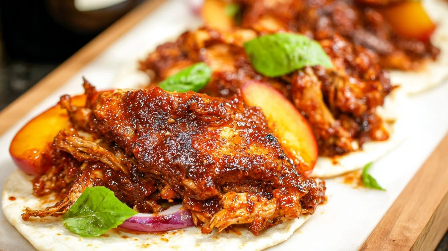 Garlic Butter Honey BBQ Chicken Tacos with Smoky Flavor