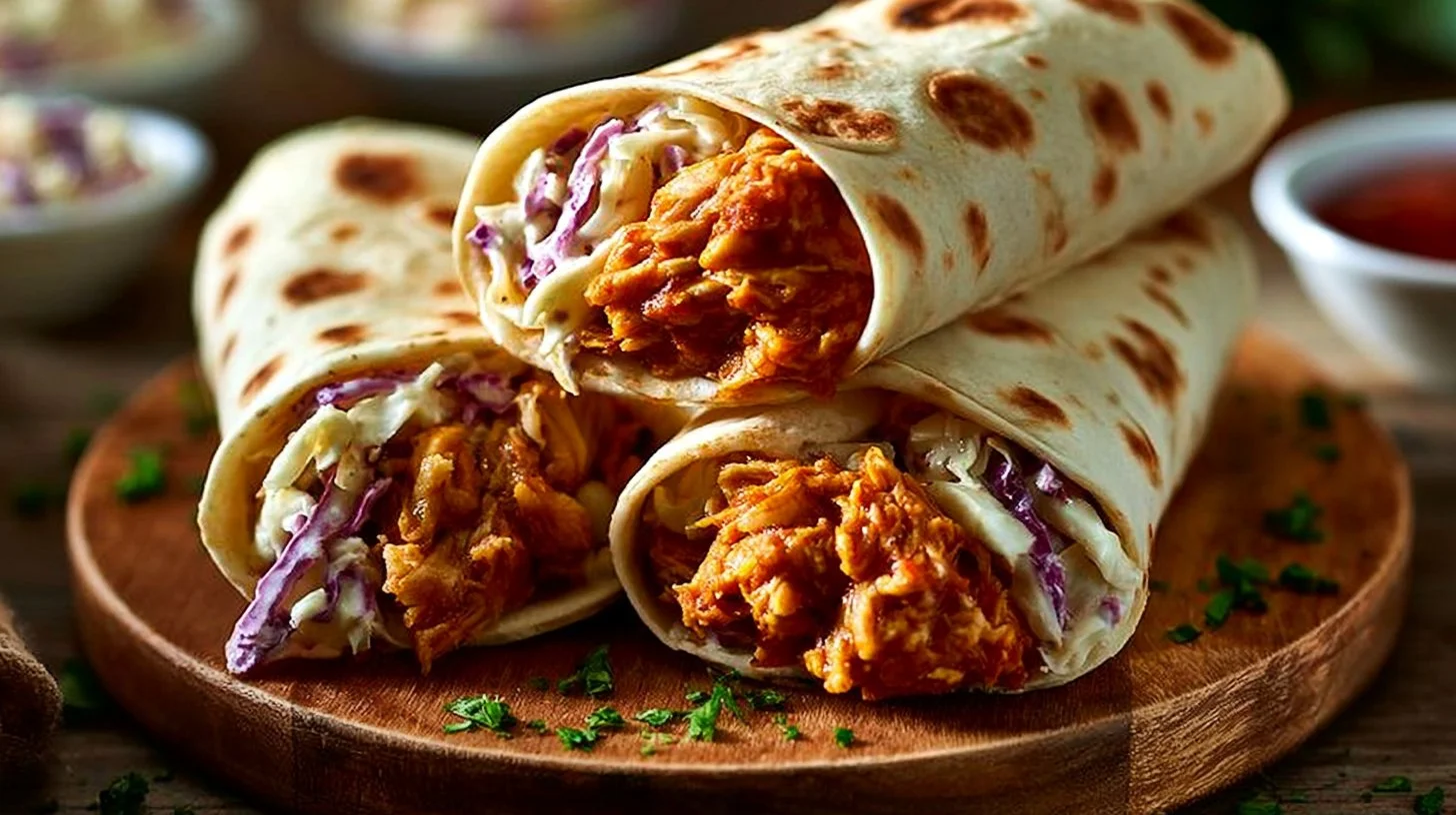 BBQ Chicken Coleslaw Wraps